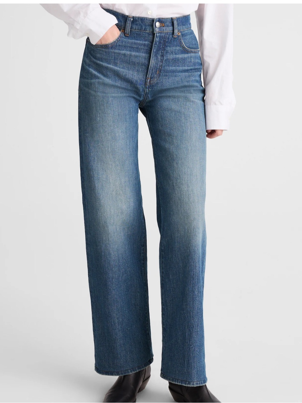 Madewell Perfect Vintage Medium Blue Wide/Leg Jeans
